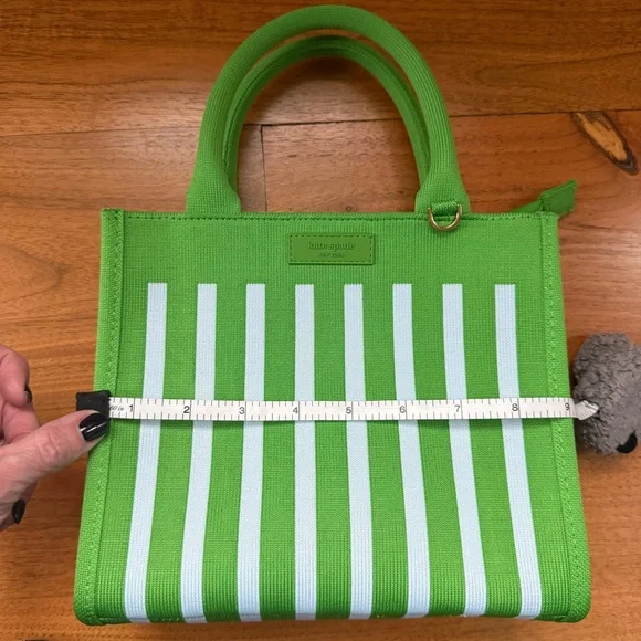 NWOT Kate Spade New York x Target Green and White Stripe Knit Crossbody Bag OS - Picture 9 of 16